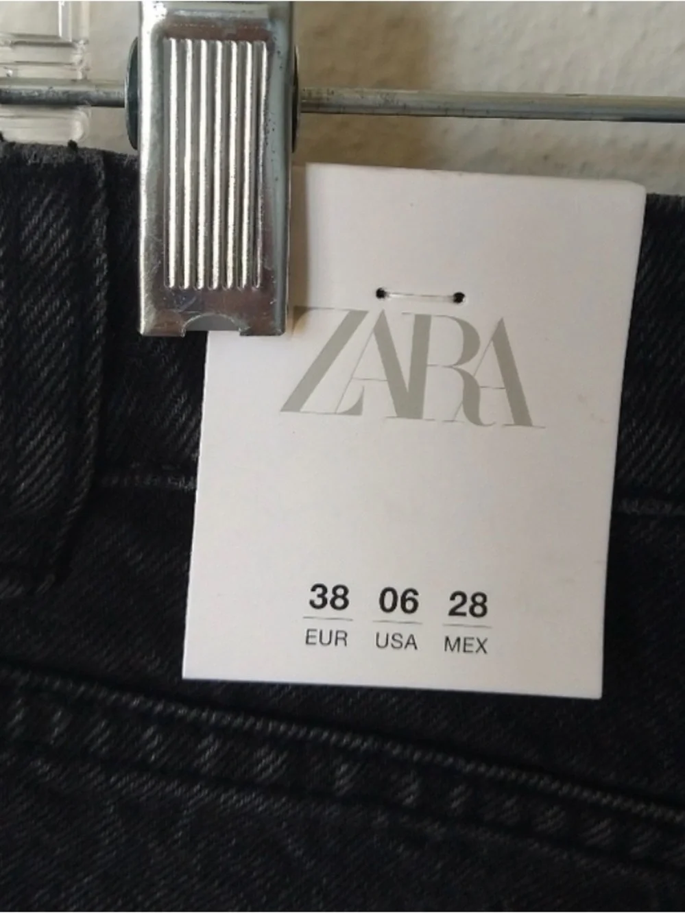 Zara Black High-Rise Frayed Hem Denim Shorts
